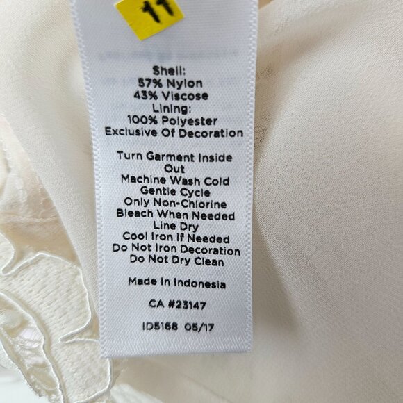 Talbots Womens Size Large Cream Lace Boho Blouse Lined Elegant Classy, Chic - Picture 12 of 12